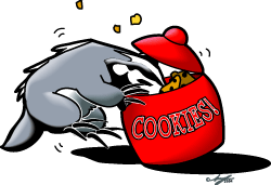 Badgee Badger in Cookie Jar